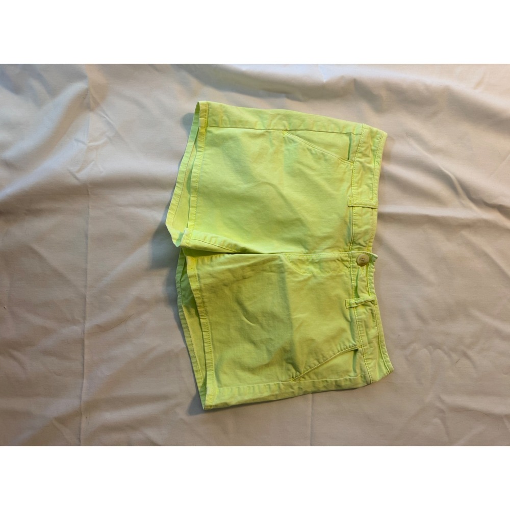 American Eagle Outfitters Neon Yellow Lime Midi Stretch Shorts Womens 6 Summer